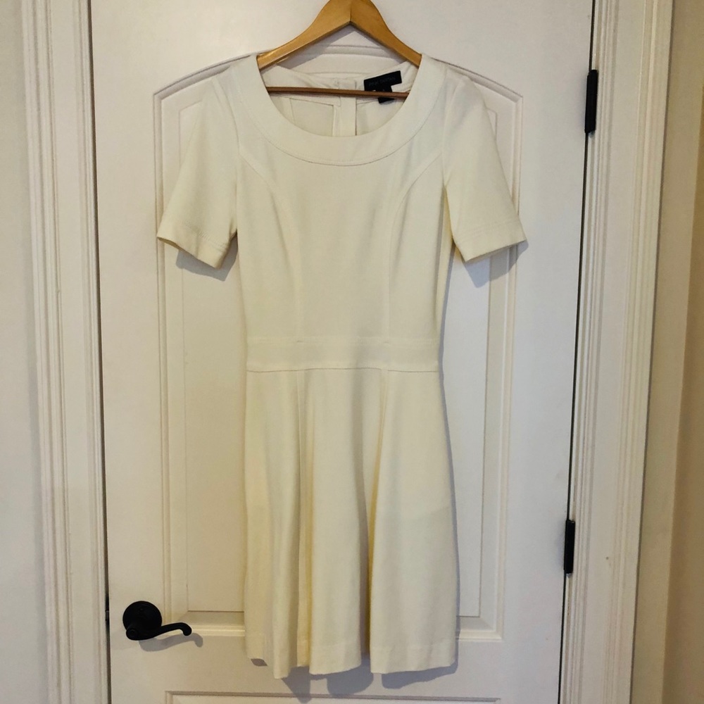 Pink Tartan - fit and flare ivory dress
